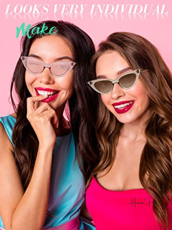 8 Pairs Retro Cat Eye Sunglasses for Women - Vintage Cat Eye Sunglass with UV